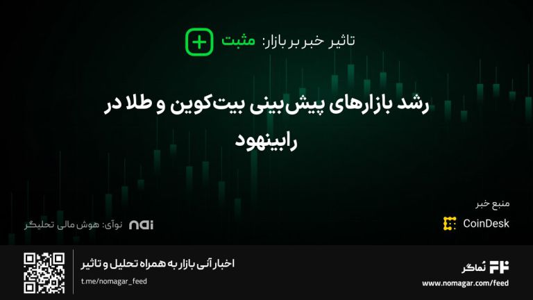 تصویر مرتبط با رشد بازارهای پیش‌بینی بیت‌کوین و طلا در رابینهود